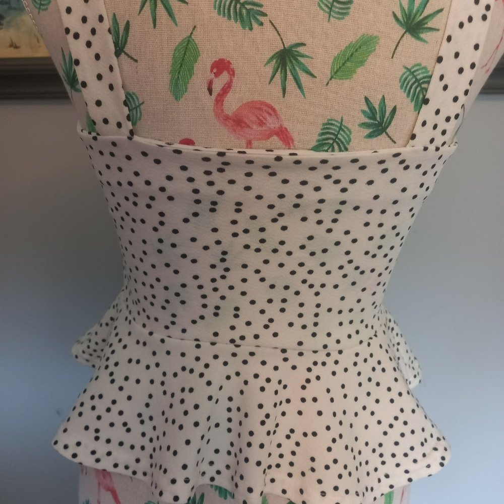 🥳HOST PICK🥳 Miss Valley white and black polka dot summer top peplum (Size S) - Picture 4 of 4